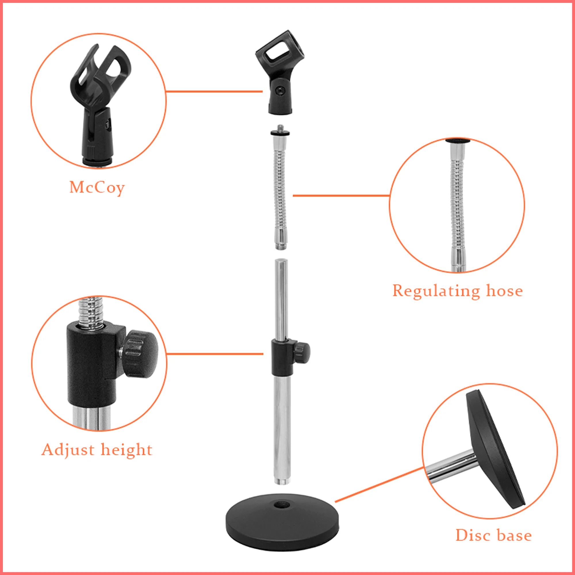 TM-228 Заводская поставка регулируемая высота настольная подставка для микрофона с модернизированным зажимом