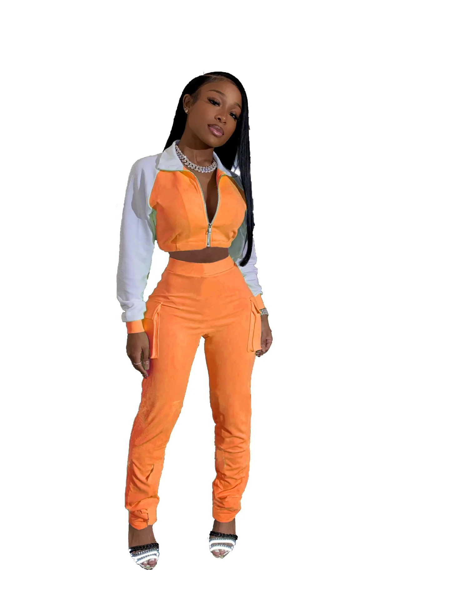 Factory Supply 2025 Custom Logo Plus Size 2 Piece Set Fashion Women Sweatsuit Set Tracksuit