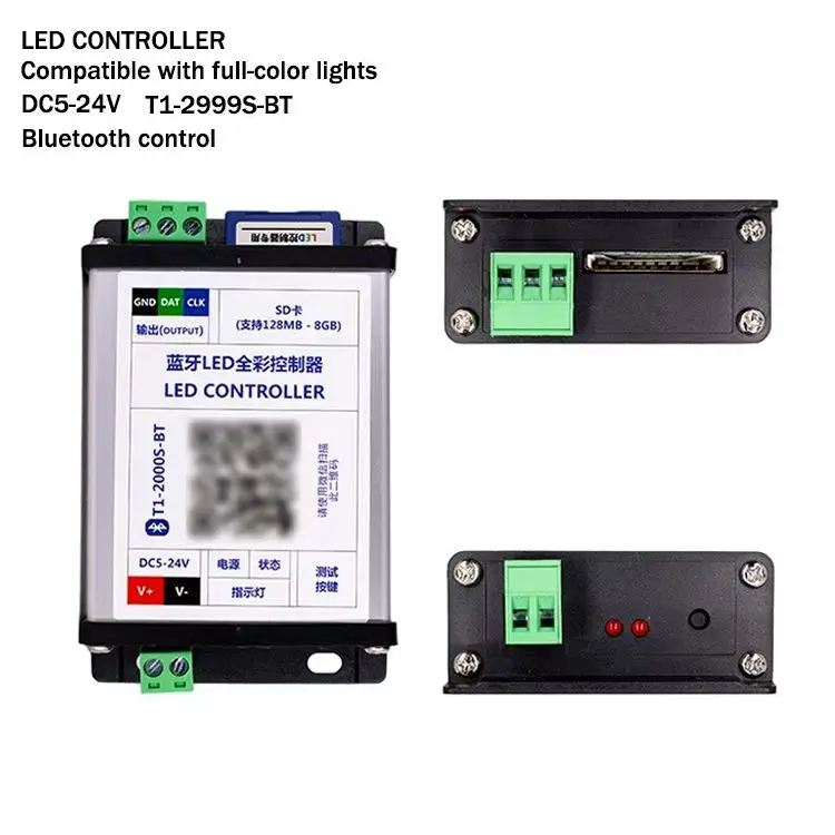 Cheap T1-2000S-BT 1 Port  128MB-8GB SD Card 98 Color Settings Bluetooth LED Full-color Controller for 1903 2811 RGB Strips