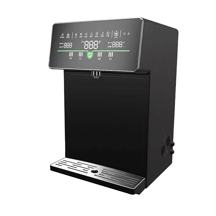 Free Installation Countertop Water Dispenser with 3-Stage Filtration Hot & Cold Household Purifier Plastic Tank for Hotel RV Car