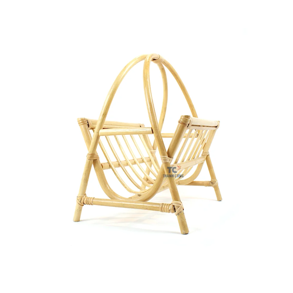 Журнальный стеллаж из натурального ротанга деревянная Северная газетная корзина для газет оптовая