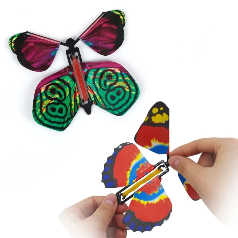 Magic Flying Butterfly Fairy Flying Toy Winding Rubber Band