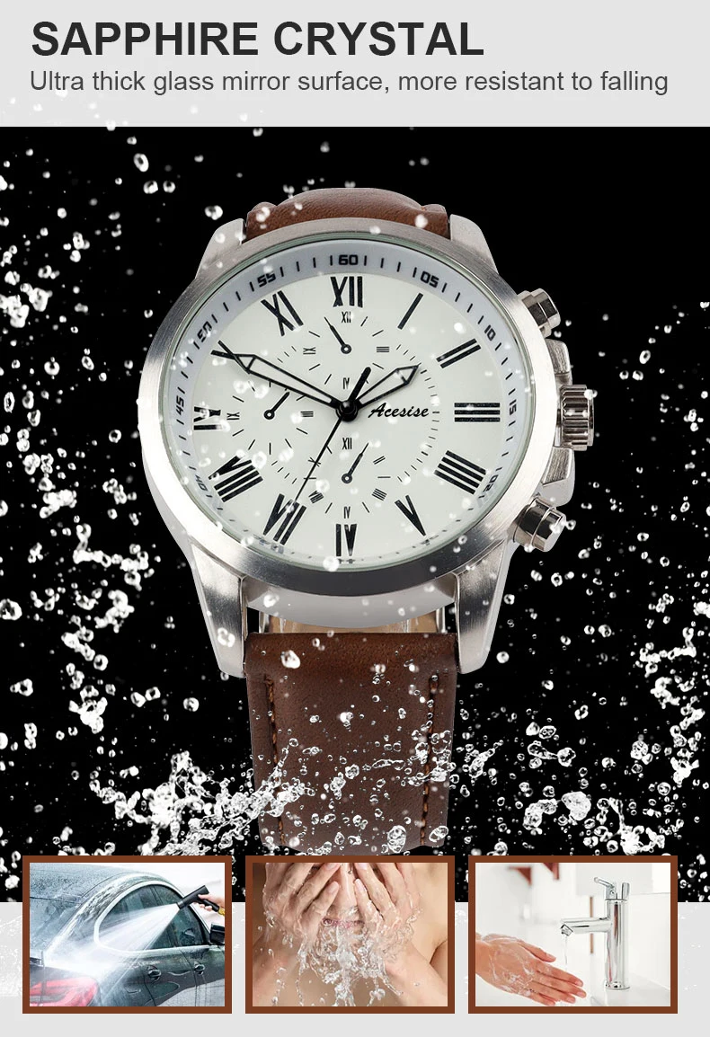 Wholesale Customizable Watches High Quality Leather Straps Men's Quartz