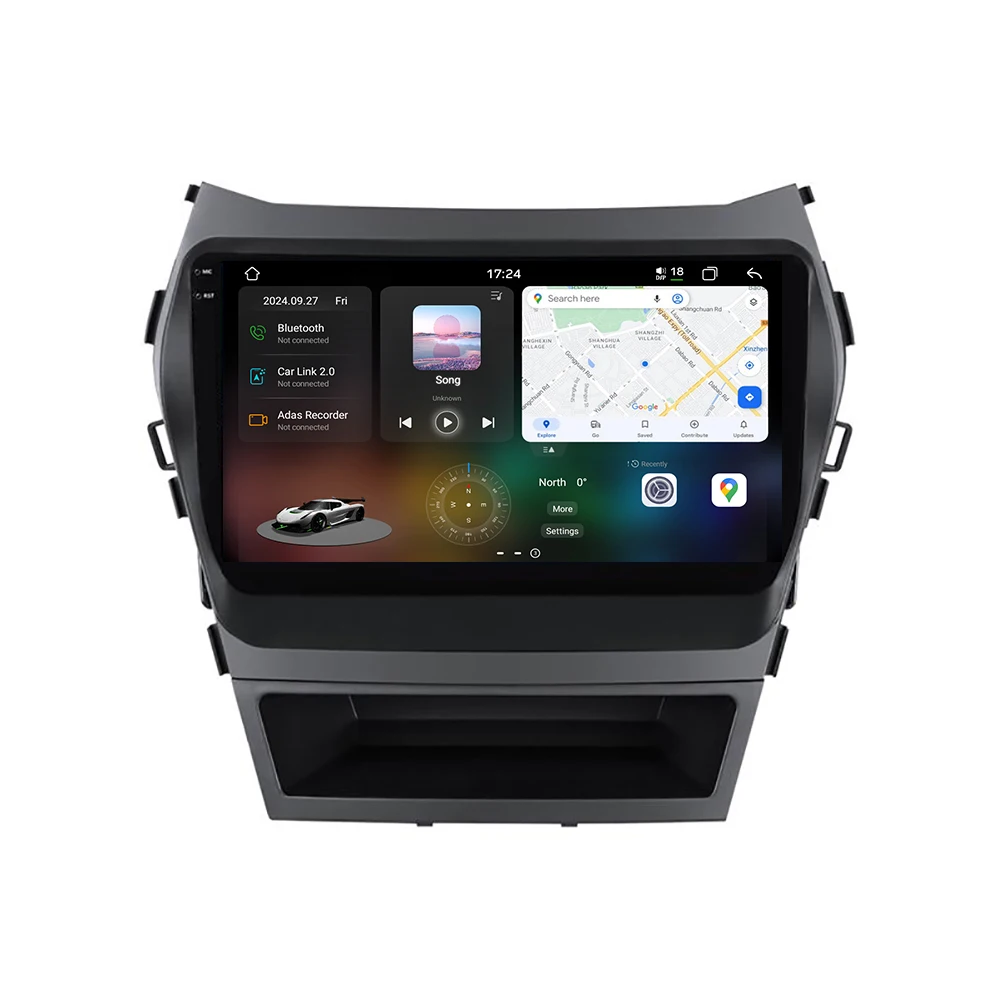 Car Android Radio for hyundai IX45 Santa Fe 3 2012-2017  GPS Navigation Car-play 4G WIFI Multimedia Stereo