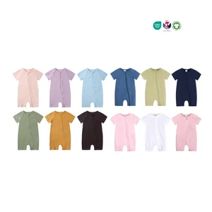 New Born Baby Products Gots One Pieces Playsuits Jumpsuit Bodysuits Cotton Plain Baby Rompers