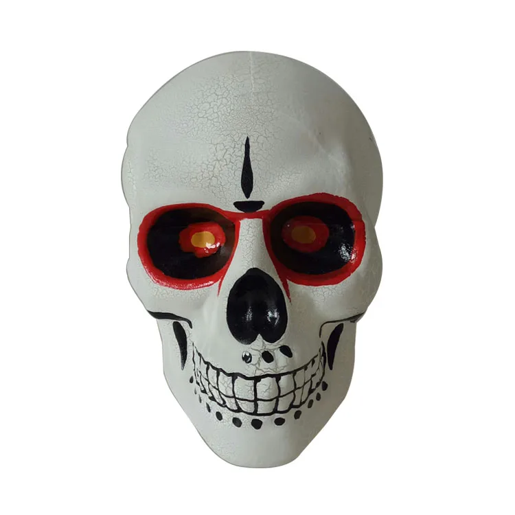 Battery operated led light up hand painted sugar mercury blown glass Halloween skull ornament home table decor factory