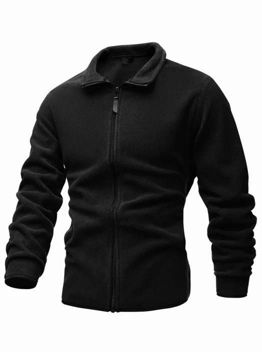 2022 Oversized  Winter Men's Jacket Slim Double-Sided Velvet Tactical Sweater Casual Collar Zipper Solid Color Coat