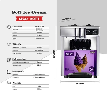 Double Cooling System Gear Pump Sundae Keep Fresh Frozen Yogurt Machine  Soft Ice Cream Machine - China Soft Ice Cream Machine, Ice Cream Machine