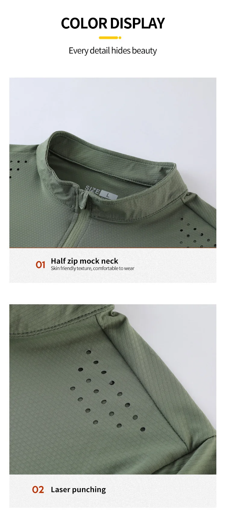 T-shirts de sport à manches longues pour hommes, tissu en maille respirant à séchage rapide, vêtements actifs d'entraînement, vente en gros, T-shirts de gymnastique 972_voghion.com