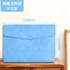 Bolsa para documentos A4 con tacto de piel, azul cielo