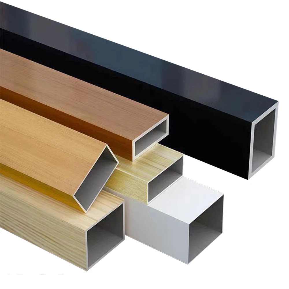 6000 Series Aluminum Extrusion Profile Powder Coating Blue Red Golden Square Slot for Linear Rail Decorations Custom Cutting