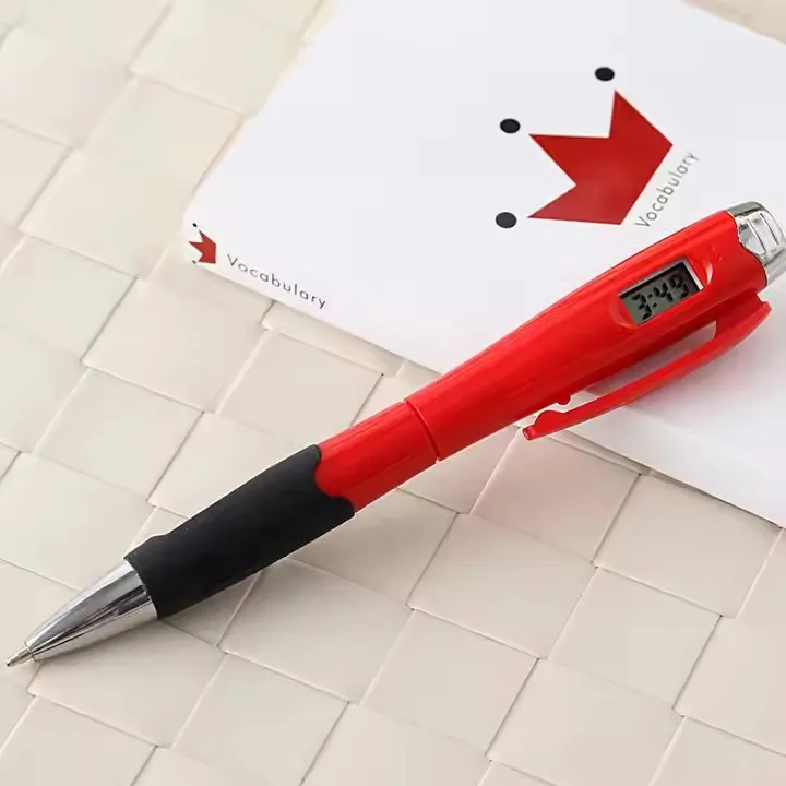 Hot Sale Multi Function Plastic Ballpoint Pen with Digital Watch Clock Pen From China Factory Watch Clock Ballpoint Pen