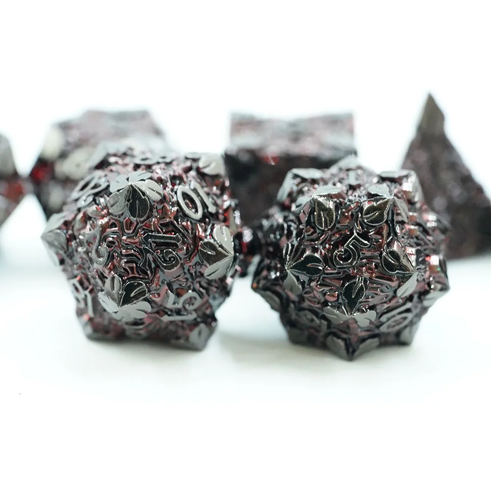 Metal Çokyüzlü Özel Logolu RPG Dungeons and Dragons Zar Seti