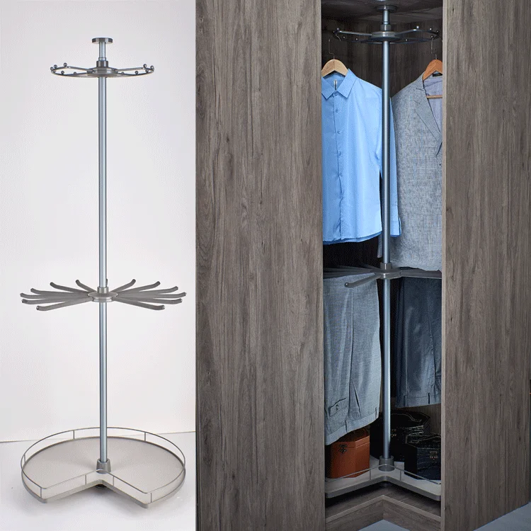 Corner Rotating Basket for Wardrobe