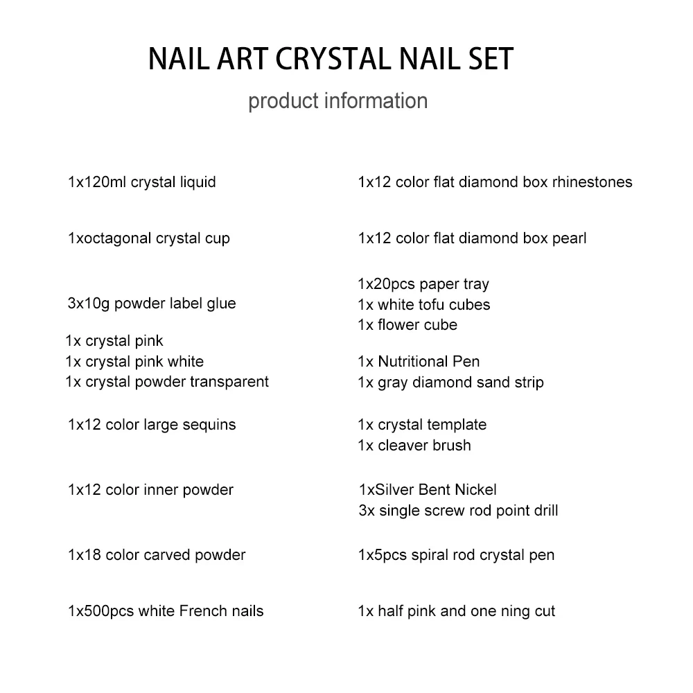 Professional Complete Acrylic Nail Kits Set Box 21kinds 42colors Nail Supplies Foil Kit For