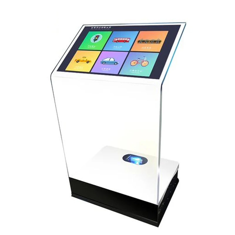 Transparent Display Pod Multimedia Crystal Podium Transparent Touch Hovering Imaging Ethereal ...