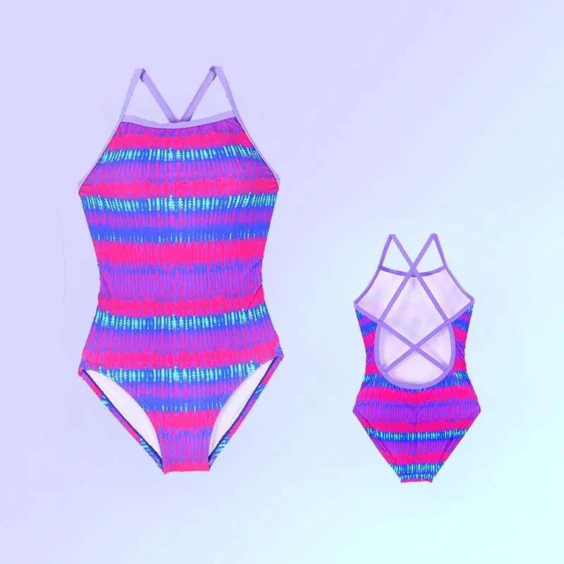 UV50+  3D Printing Effect  Colorful PBT 100%  Polyester Excellent Chlorine-Resistant Function Training Competition Swimsuits