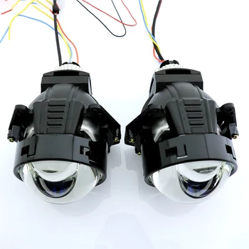 car led headlights auto lighting system Super bright 12V 55W   6000K 3inch bi led projector led headlights 12000Lm Bi led len