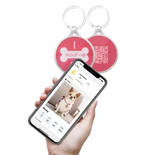 Stainless steel NFC pet id with qr code pet tag