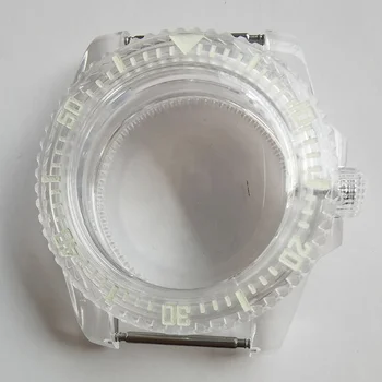 NH35 NH36 movement acrylic plastic transparent case unidirectional counterclockwise rotating bezel Watch 40mm assembly