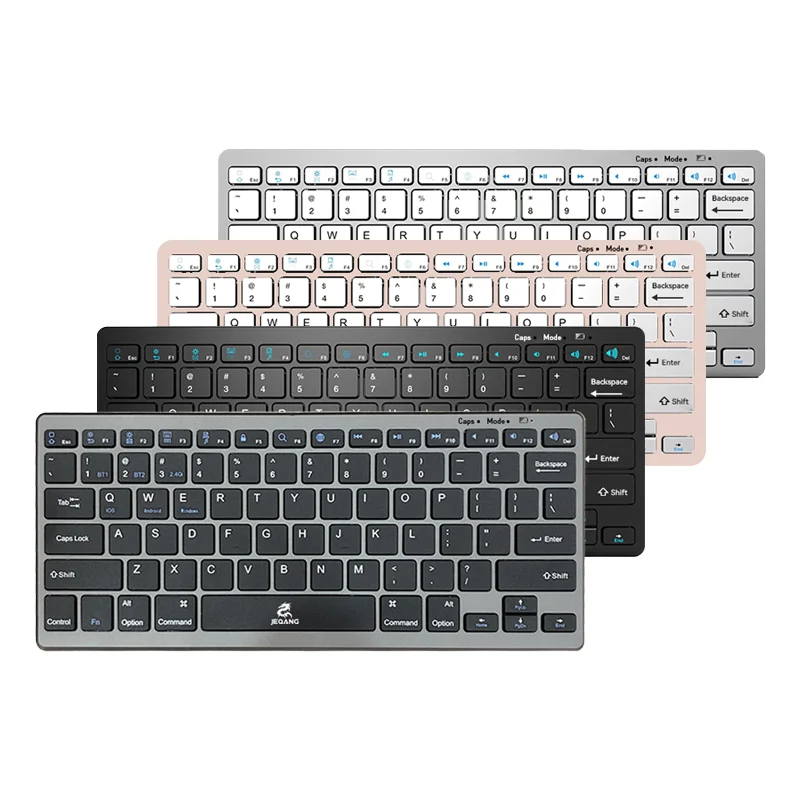 Jeqang Rechargeable Wireless Keyboard Easy-to-Carry BT for Laptops Type C Charging Optical New Product Plastic Material
