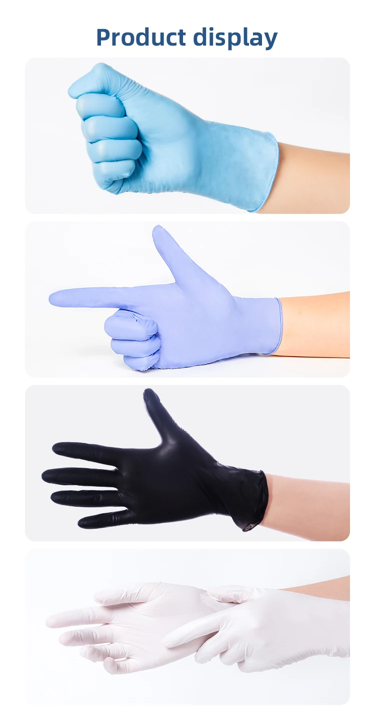 Custom Nitrile Gloves 100 Pcs/box Dental Exam Non Latex Gloves Violet Blue Powder Free