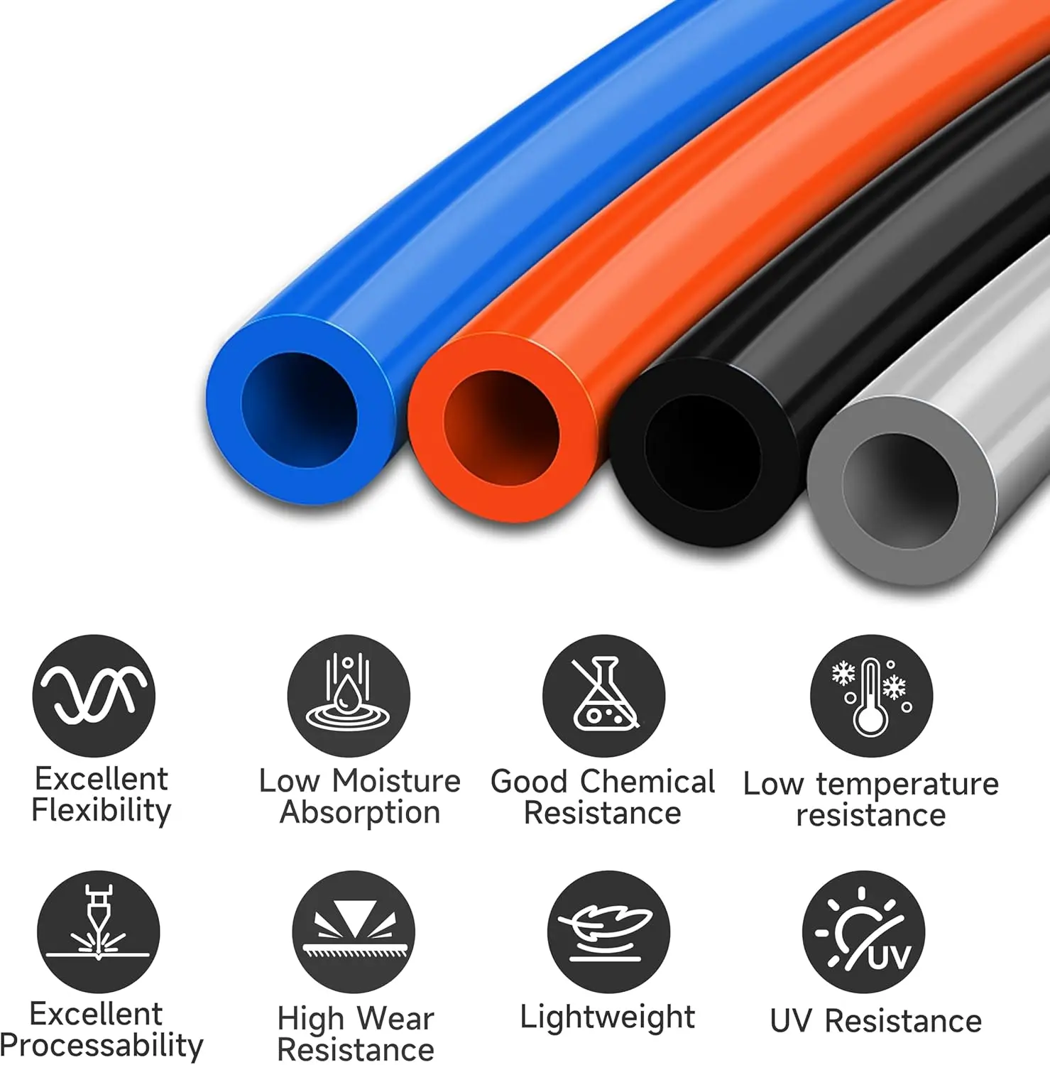 Ningbo Factory Air Brake Nylon Tubing Flexible  PA6/ PA12  Pneumatic Hose  or Fluid Transmission Nylon air Line in Trucks