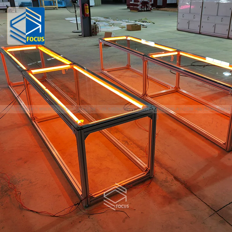 Customized Led Metal Aluminum Frame Display Stand Bar Furniture