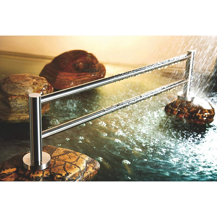 Ванная комната двойная вешалка для полотенец держатель Матовый никель отделка 24 дюймов 304 из нержавеющей стали настенное крепление для душа организации полка