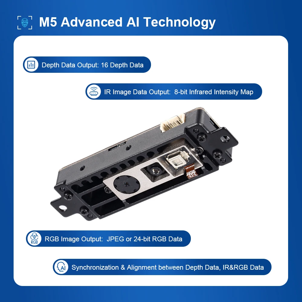 ScanMax AI Machine Vision Camera Module with 5MP RGB Camera and 3D Depth Sensor for Precise 3D Modeling and AI Applications
