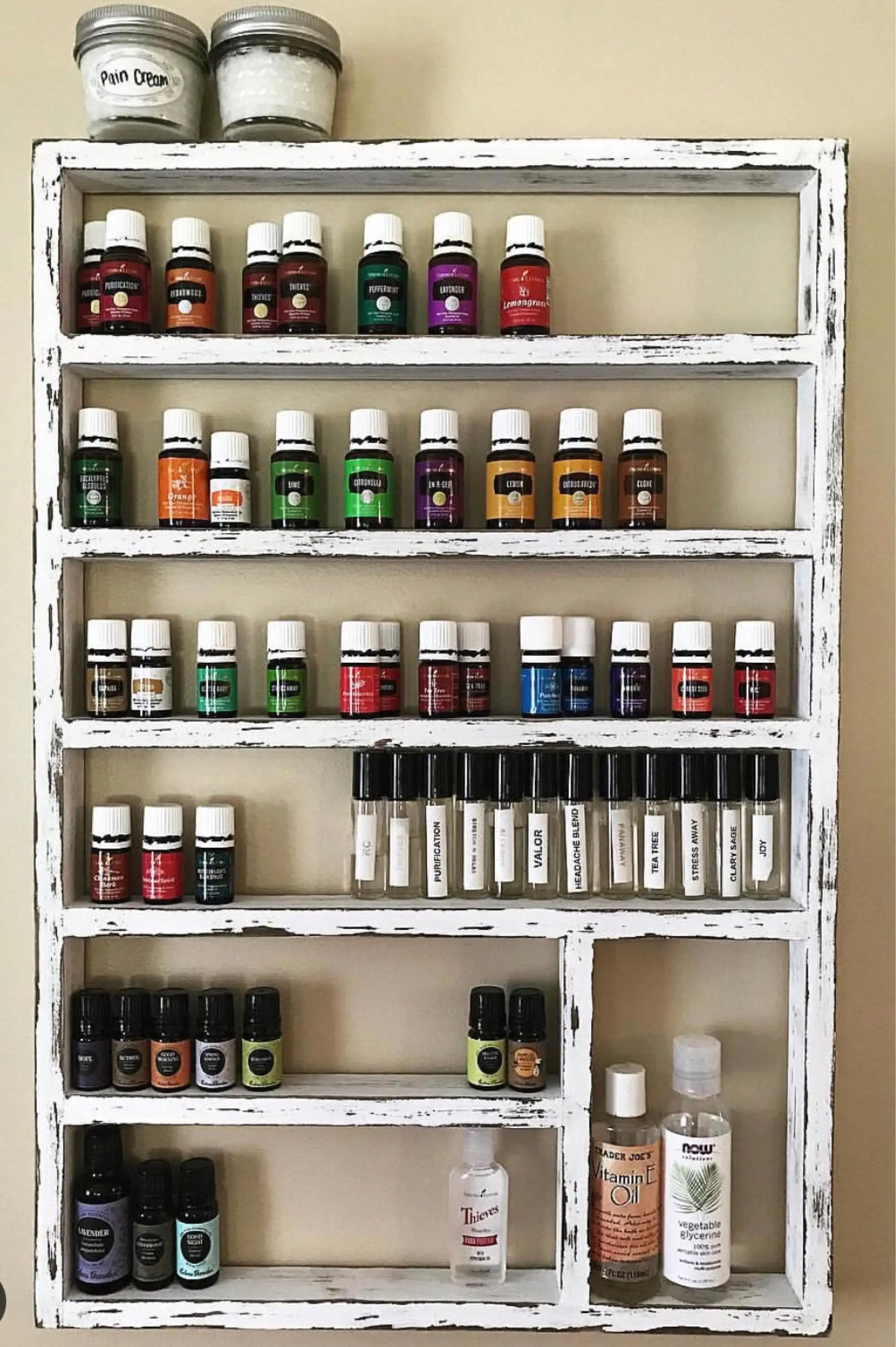 Essential Oil outlets shelf, oil storage, essential oil display, EO organizer, wood shelf, wall hanging shelf