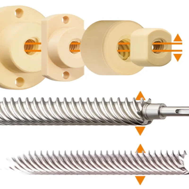 T8 T10 T12 T14 T16 T20 304 Stainless Steel CNC Linear Actuator Ball Screw Trapezoidal Thread Ball Lead Screw with Customize