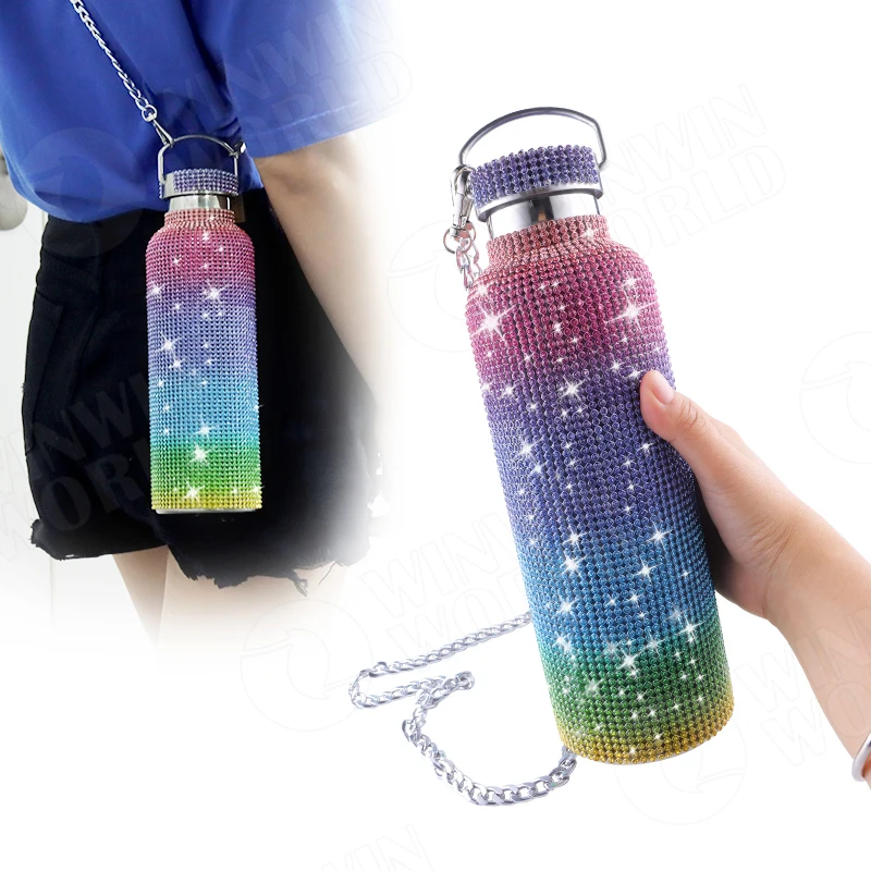 Eco Friendly Christmas Gifts 800ml Double Wall Sequins Glitter