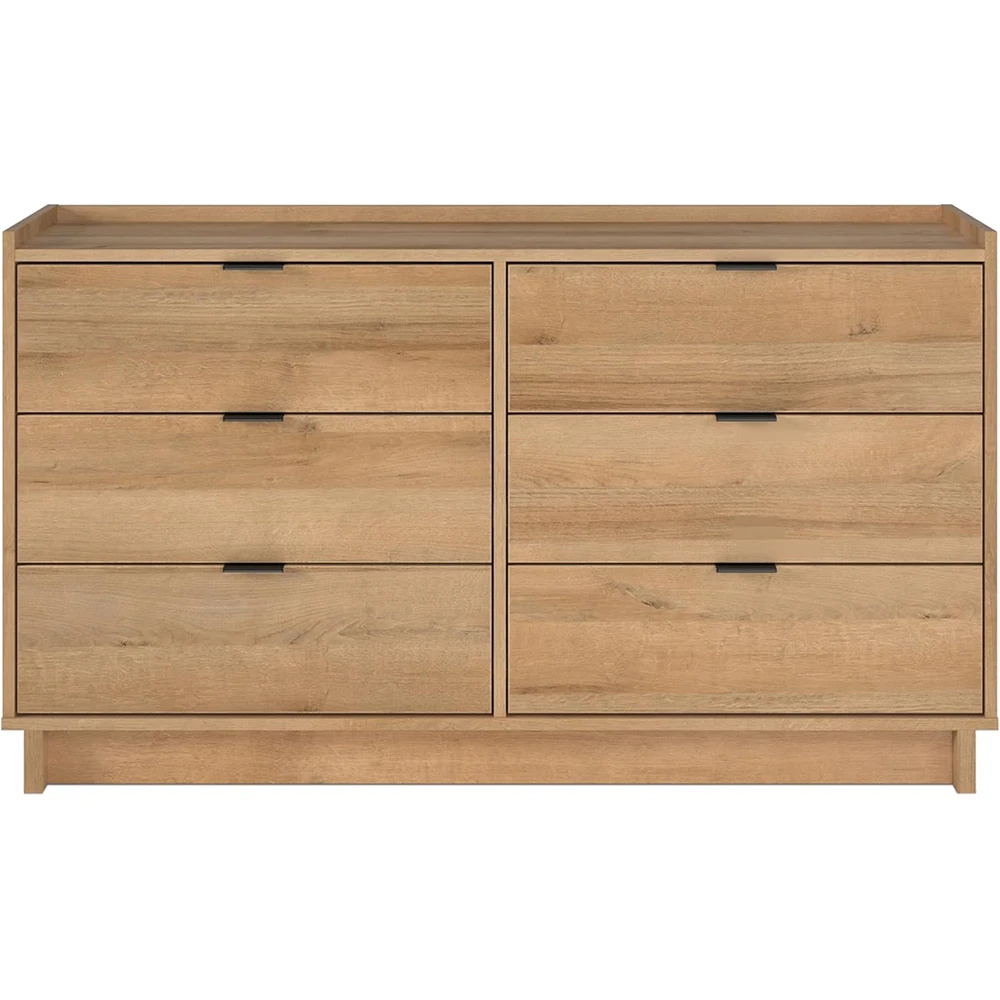 product nu deco mh25825 simply modern 6 drawer double dresser bedroom chest furniture 525 wide x 16 deep x 295 tall wood-5