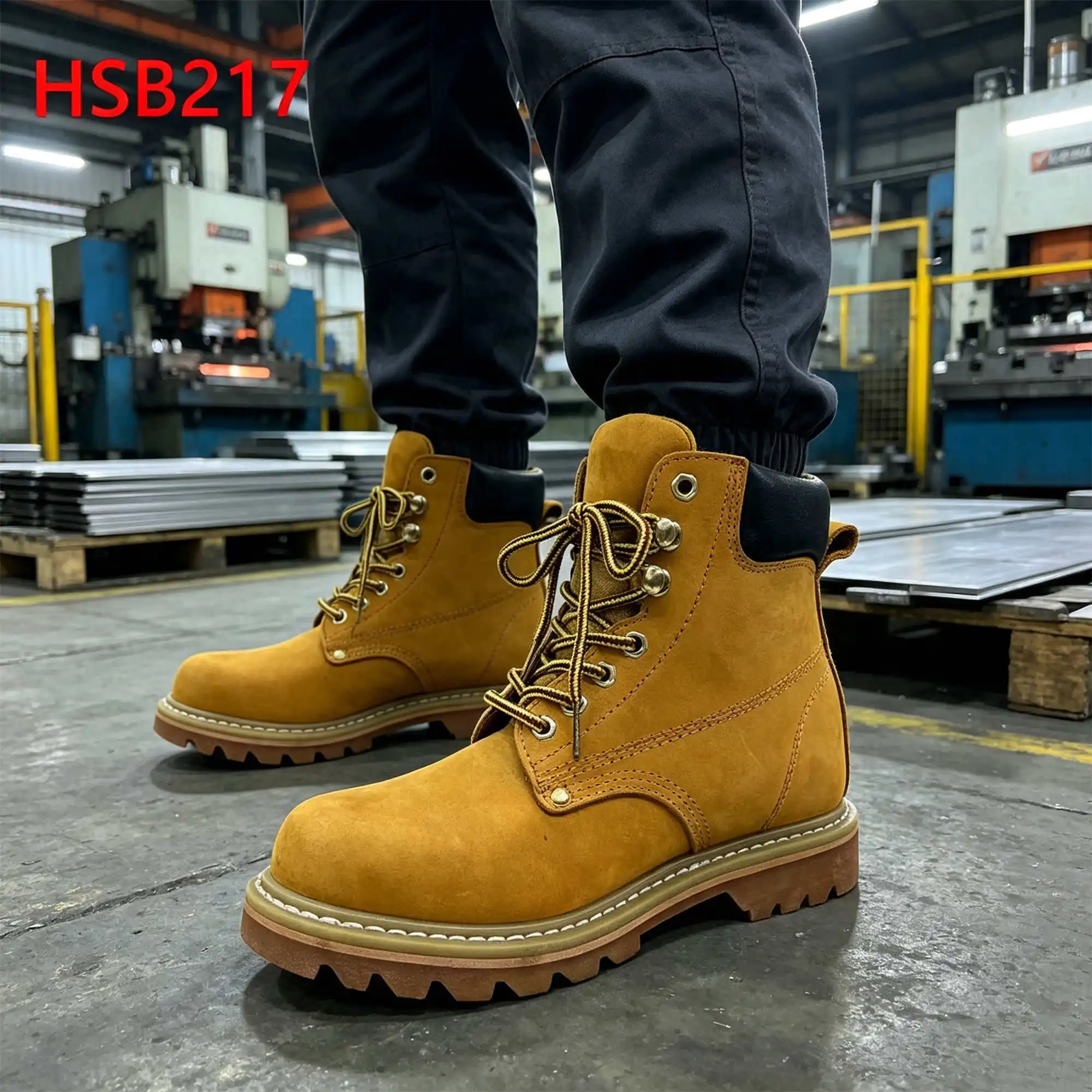 ZYF,Anti-moisture Goodyear Rubber Sole Hua Singh Safety Boots Bridge Building Hit&nail Proof Honey Color Work Footwear HSB217