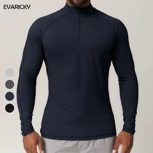 Evaricky Wholesale Printed High Quality Breathable Quick Dry Quarter-zip Stand Collar Jogging Gym Running Workout Sweatshirts