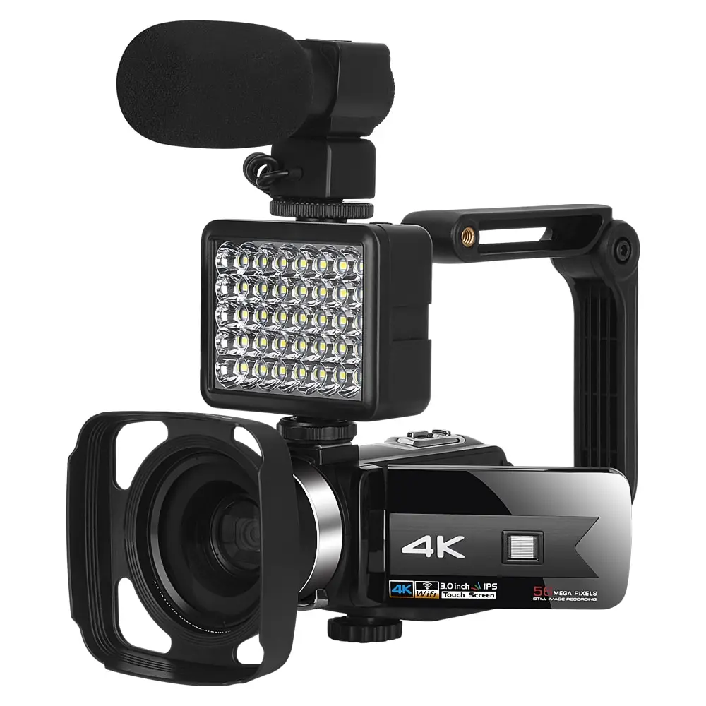HD WIFI 4K Video Camera 64MP Camcorder 18X Digital Zoom for YouTube Live Streaming Vlogging