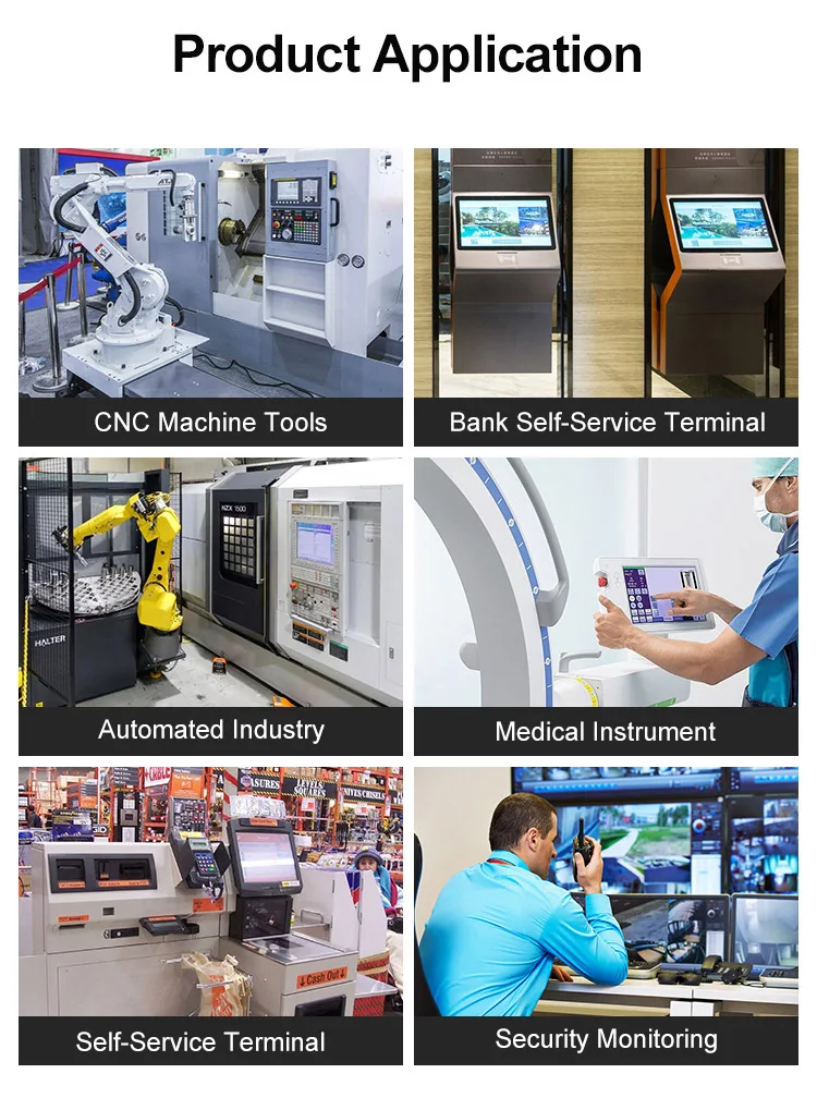 21.5/23.6 Inch Industrial LCD Monitor Waterproof OEM ODM Embedded Display High Brightness in Stock