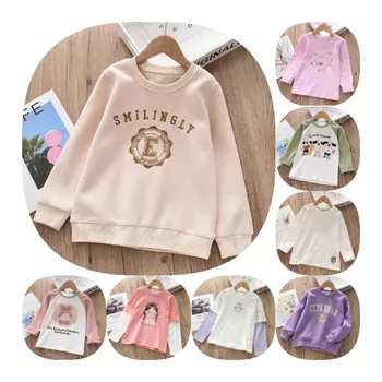 Children's sweatshirt print spring and autumn long sleeve boys and girls pullover organic cotton baby top