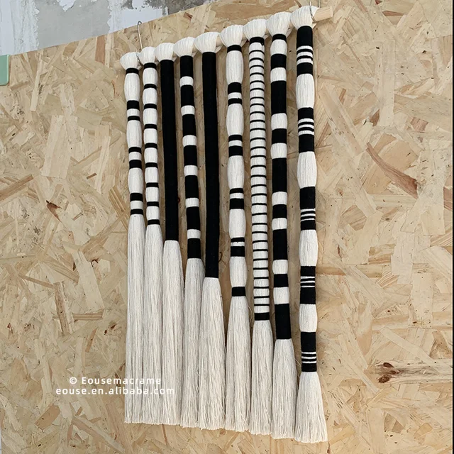 Black White Macrame Wall Hanging Boho Decor Macrame Other Home Decoration Tapestry Geometric Christmas Gift Art Home Decorative