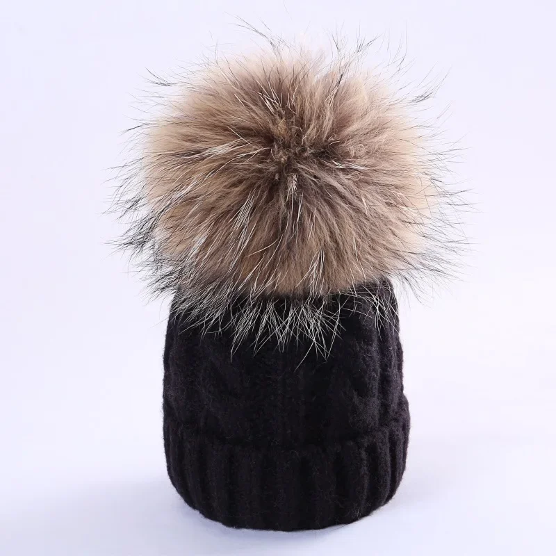 15cm Big Imitation Faux Fur Pom Poms Ball for Knitted Hat Beanies Cap UK*