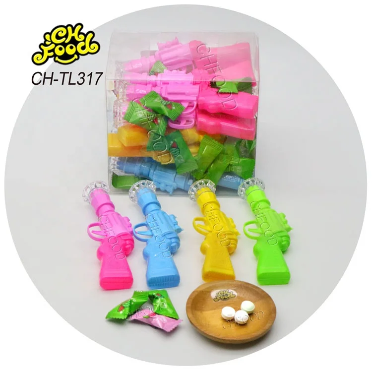 Lighting Diamond Plastic Toy Gun with Fruit Flavor Tablet Ball Candy Halal Wholesale and OEM