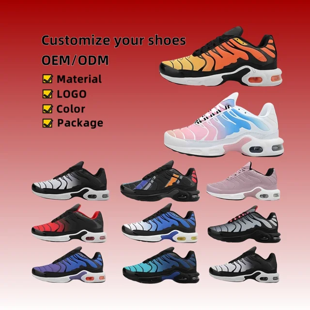 Wholesale Customization of 160 Color Tn Shoes, High-quality Sports Shoelaces, Box Mats, Sports Shoes, TN Running Shoes
