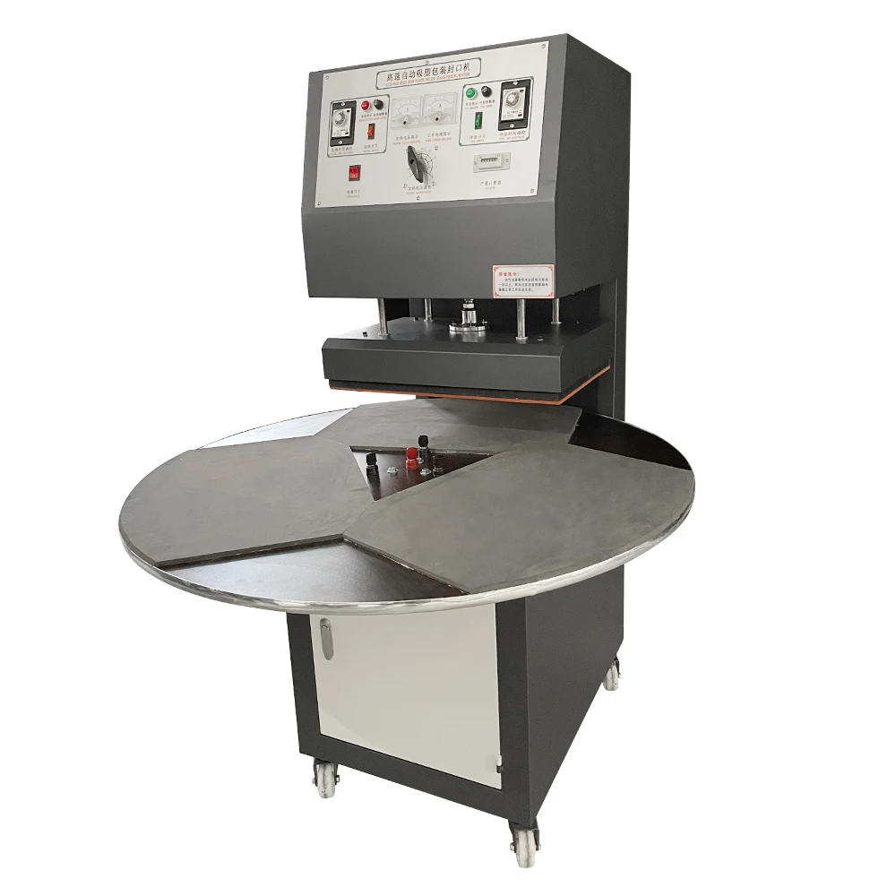 BS-3180 Toothbrush Micro Sd Card Blister Packing Machine with Rotating Table,PVC with Paper Card Blister Sealing Machine