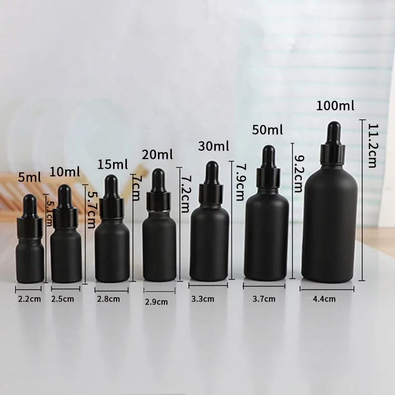 Hot sale 20ml 30ml 50ml 10ml clear flat shoulder glass dropper bottle