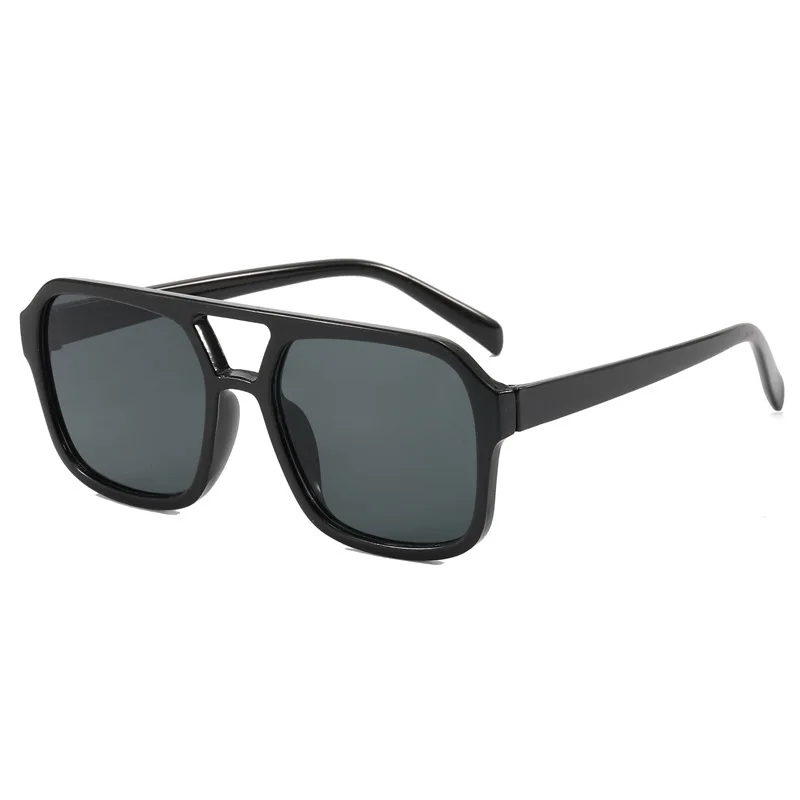 2024 Cheap Custom logo Oversize Arrival Vintage Women Fashion Square Double Bridge Luxury Designer Sunglasses Men for Women