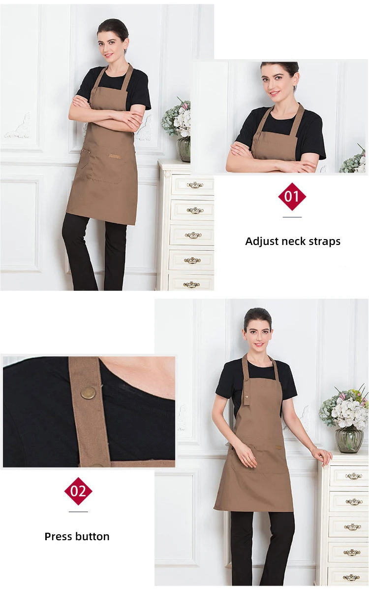 Polyester Custom Aprons Logo Kitchen Cleaning Cooking Restaurant Apron ...