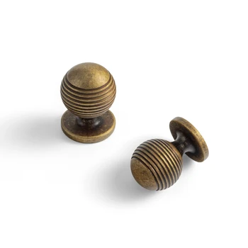 Goo-Ki Striped Pattern Retro Bronze Vintage Zinc Alloy Cabinet Knob for Kitchen Wardrobe Dining Bedroom Drawers Factory Price
