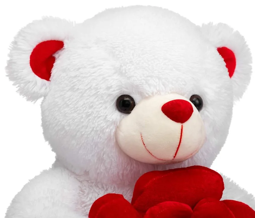 Teddy Bear Stuffed Animals Plush Bear Holding Rose Soft Plush Toy ...