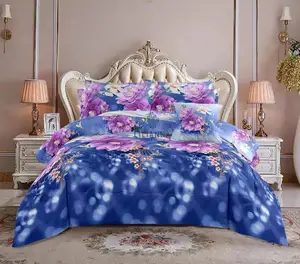 Wholesale King Size 6PCS Printing Soft Comforter Bedding Set With Flat Sheet and 4PCS Pillowcases for All Seasons